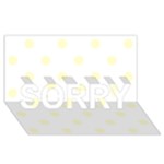 Polka Dots - Cream Yellow on White SORRY 3D Greeting Card (8x4)