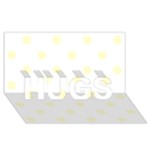 Polka Dots - Cream Yellow on White HUGS 3D Greeting Card (8x4)