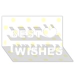 Polka Dots - Cream Yellow on White Best Wish 3D Greeting Card (8x4)