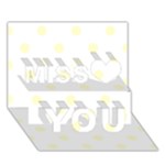 Polka Dots - Cream Yellow on White Miss You 3D Greeting Card (7x5)