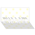Polka Dots - Cream Yellow on White ENGAGED 3D Greeting Card (8x4)
