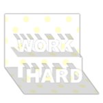 Polka Dots - Cream Yellow on White WORK HARD 3D Greeting Card (7x5)