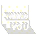 Polka Dots - Cream Yellow on White THANK YOU 3D Greeting Card (7x5)