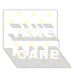 Polka Dots - Cream Yellow on White TAKE CARE 3D Greeting Card (7x5)