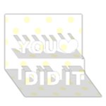 Polka Dots - Cream Yellow on White You Did It 3D Greeting Card (7x5)