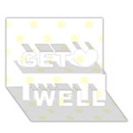 Polka Dots - Cream Yellow on White Get Well 3D Greeting Card (7x5)