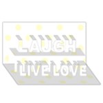 Polka Dots - Cream Yellow on White Laugh Live Love 3D Greeting Card (8x4)