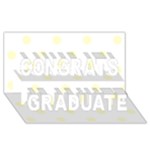 Polka Dots - Cream Yellow on White Congrats Graduate 3D Greeting Card (8x4)