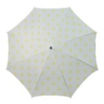 Polka Dots - Cream Yellow on White Golf Umbrella