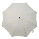 Polka Dots - Cream Yellow on White Hook Handle Umbrella (Medium)