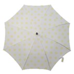 Polka Dots - Cream Yellow on White Hook Handle Umbrella (Small)