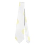 Polka Dots - Cream Yellow on White Necktie (Two Side)