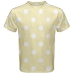 Polka Dots - White on Blond Yellow Men s Cotton Tee