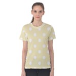 Polka Dots - White on Blond Yellow Women s Cotton Tee