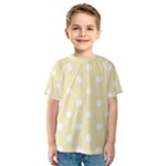 Polka Dots - White on Blond Yellow Kid s Sport Mesh Tee