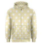 Polka Dots - White on Blond Yellow Men s Zipper Hoodie