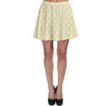 Polka Dots - White on Blond Yellow Skater Skirt