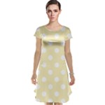 Polka Dots - White on Blond Yellow Cap Sleeve Nightdress