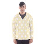 Polka Dots - White on Blond Yellow Hooded Wind Breaker (Men)