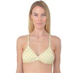 Polka Dots - White on Blond Yellow Reversible Tri Bikini Top