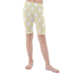 Polka Dots - White on Blond Yellow Kid s Mid Length Swim Shorts