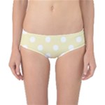 Polka Dots - White on Blond Yellow Classic Bikini Bottoms