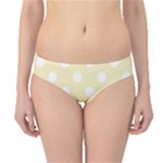 Polka Dots - White on Blond Yellow Hipster Bikini Bottoms