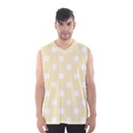 Polka Dots - White on Blond Yellow Men s Basketball Tank Top