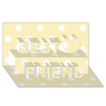 Polka Dots - White on Blond Yellow Best Friends 3D Greeting Card (8x4)