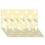 Polka Dots - White on Blond Yellow MOM 3D Greeting Card (8x4)