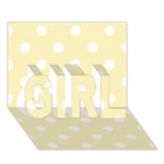 Polka Dots - White on Blond Yellow GIRL 3D Greeting Card (7x5)