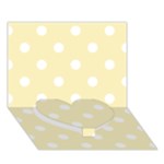 Polka Dots - White on Blond Yellow Heart Bottom 3D Greeting Card (7x5)