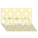 Polka Dots - White on Blond Yellow BEST SIS 3D Greeting Card (8x4)