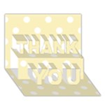 Polka Dots - White on Blond Yellow THANK YOU 3D Greeting Card (7x5)