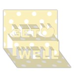 Polka Dots - White on Blond Yellow Get Well 3D Greeting Card (7x5)