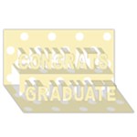 Polka Dots - White on Blond Yellow Congrats Graduate 3D Greeting Card (8x4)