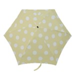 Polka Dots - White on Blond Yellow Mini Umbrella