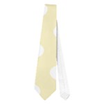 Polka Dots - White on Blond Yellow Necktie (One Side)