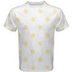 Polka Dots - Blond Yellow on White Men s Cotton Tee