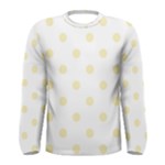 Polka Dots - Blond Yellow on White Men s Long Sleeve T-shirt