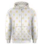 Polka Dots - Blond Yellow on White Men s Zipper Hoodie