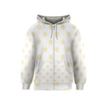 Polka Dots - Blond Yellow on White Kid s Zipper Hoodie