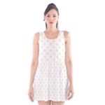Polka Dots - Blond Yellow on White Scoop Neck Skater Dress