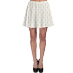 Polka Dots - Blond Yellow on White Skater Skirt