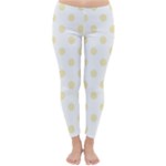 Polka Dots - Blond Yellow on White Winter Leggings
