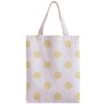 Polka Dots - Blond Yellow on White Zipper Classic Tote Bag