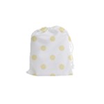 Polka Dots - Blond Yellow on White Drawstring Pouch (S)