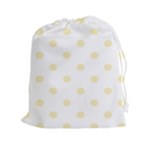 Polka Dots - Blond Yellow on White Drawstring Pouch (XXl)