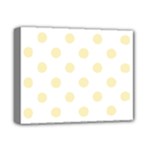 Polka Dots - Blond Yellow on White Deluxe Canvas 14  x 11  (Stretched)