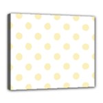 Polka Dots - Blond Yellow on White Deluxe Canvas 24  x 20  (Stretched)